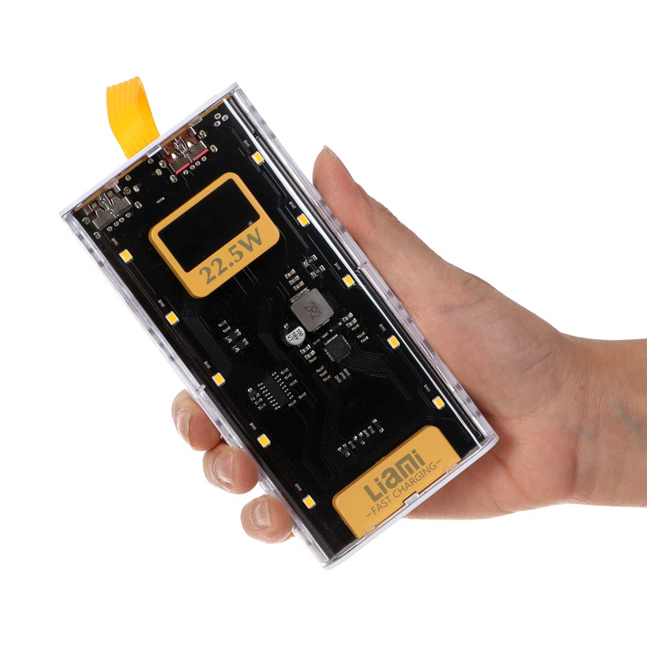 پاوربانک (PD و فست شارژ) Liami 22.5W 10000mAh مدل LM-7011 - زرد (گارانتی شش ماهه شرکتی)